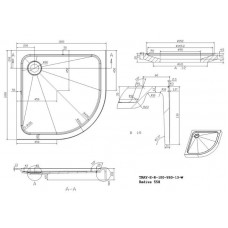 Поддон литой Cezares TRAY-S-R-100-550-13-W, белый, с сифоном в комплекте