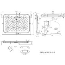 Поддон литой Cezares TRAY-S-AH-120/90-13-W, белый, с сифоном в комплекте