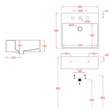 Раковина ArtCeram Quadro Countertop QUL002 01; 00