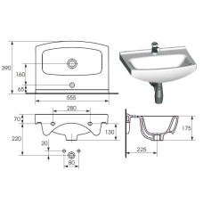 Раковина Cersanit Cersania NEW 55, арт. S-UM-CE 55-1-W