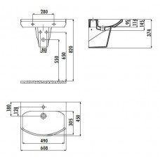 Раковина Creavit Sorti SR060(SR060.00000), подвесная, 60 см