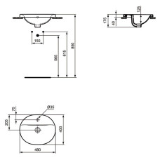 Рукомойник Ideal Standard Connect E503801 48 см