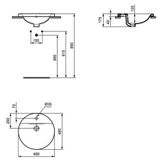 Рукомойник Ideal Standard Connect E504201 48 см