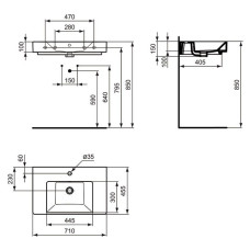 Раковина Ideal Standard Strada арт. K078701, 70см, белый