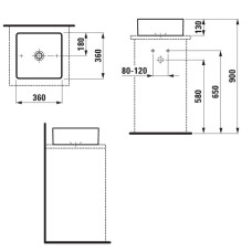 Раковина-чаша Laufen Living Square 8.1143.3.000.112.1