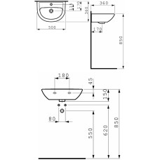 Раковина Laufen Pro B 8.1595.3.000.104.1, 50*36 см