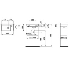 Раковина Laufen Pro A 8.1595.4/5.000.104.1 L/R, 48*28 см