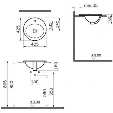 Раковина Vitra S 20 арт. 5466B003-0001