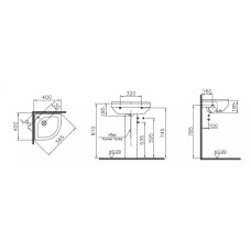 Раковина Vitra S 50 5306B003-0999 угловая