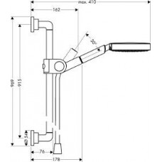 Душевой гарнитур AXOR Citterio 27981000 с ручным душем Raindance S 150 Air 3jet, 1/2