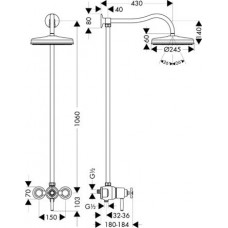 Душевой комплект AXOR Montreux Showerpipe 16570000 цвет хром