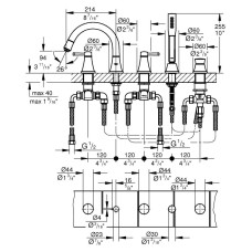 Смеситель Grohe Grandera 19919000 для ванны/душа, хром/золото