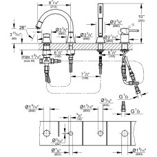 Смеситель Grohe Grandera 19936IG0 для ванны/душа, хром/золото