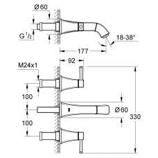 Смеситель Grohe Grandera 20414IG0 для раковины, хром/золото