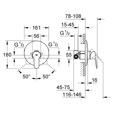 Смеситель Grohe BauEdge 29078000 для душа