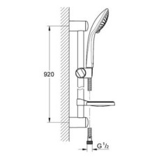 Душевой гарнитур Grohe Euphoria Champagne 27227001, 90 см, шланг 175 см, Ø115 мм