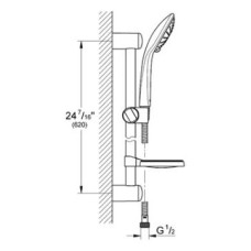 Душевой гарнитур Grohe Euphoria 27242001, 60 см, шланг 150 см, Ø115 мм