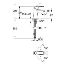 Смеситель Grohe Eurodisc Cosmopolitan 3317820E для раковины