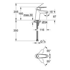 Смеситель Grohe Eurodisc Cosmopolitan 3246920E для раковины