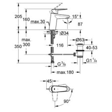 Смеситель Grohe Eurodisc Cosmopolitan арт. 2338420E для раковины