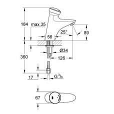 Смеситель Grohe Eurodisc SE арт. 36249000 для раковины