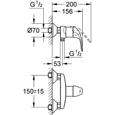 Смеситель Grohe Euroeco 2011 32740000 для душа, хром