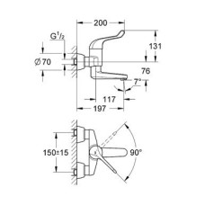 Смеситель Grohe Euroeco Speсial, арт. 32792000 для раковины медицинский