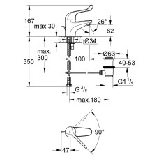 Смеситель Grohe Euroeco Speсial 32788000 для раковины медицинский