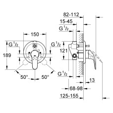 Смеситель Grohe Euroeco 32747000 для ванны и душа