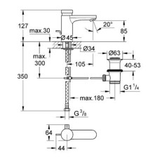 Смеситель Grohe Eurosmart Cosmopolitan Т (Евросмарт Космополитан Т) 36318000 для раковины