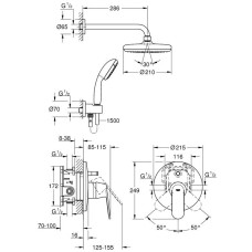 Смеситель Grohe Eurosmart Cosmopolitan 25183001 (25183001) с набором для душа