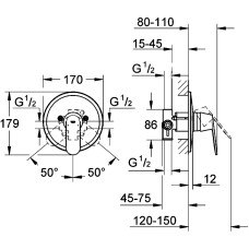 Смеситель Grohe Eurosmart Cosmopolitan 32880000 для душа в сборе