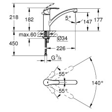 Смеситель Grohe Eurosmart New 33281002 для кухни
