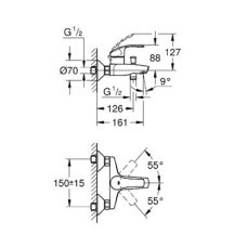Смеситель Grohe Eurosmart 2015 33300002 для ванны