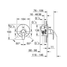 Смеситель Grohe Eurosmart 2015 33305002 для ванны