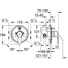 Смеситель для ванны/душа Grohe Eurostyle Cosmopolitan 33637002, в сборе