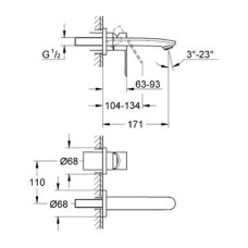 Смеситель Grohe Eurostyle Cosmopolitan 19571 002 для раковины, внешняя часть