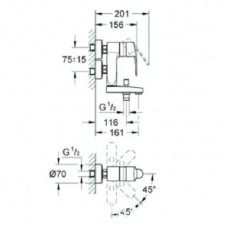 Смеситель Grohe Eurostyle Cosmopolitan Vertica 23301000 для ванны и душа