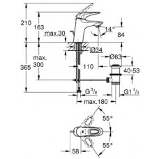 Смеситель Grohe Eurostyle 33558003 для раковины, размер 