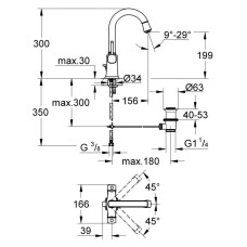 Смеситель Grohe Grandera 21107000, хром