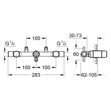 Смеситель для раковины на три отверстия Grohe 32706 000 (скрытая часть)