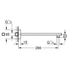 Держатель верхнего душа Grohe 27709 000, 28,6 см