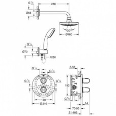 Смеситель Grohe Grohtherm 1000 34614001 (34614001) с набором для душа