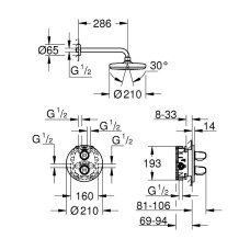 Душевой комплект Grohe Grohtherm 1000 34582001