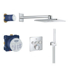 Душевой комплект Grohe Grohtherm 34706000 SmartControl , верхний душ квадратный