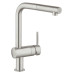 Смеситель Grohe MINTA 32168DC0 для кухни с выдвижным изливом, суперсталь