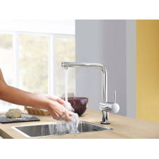 Смеситель Grohe MINTA 32168DC0 для кухни с выдвижным изливом, суперсталь