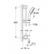 Душевой гарнитур Grohe New Tempesta Cosmopolitan 100 II 27928002 (27928001) с полочкой