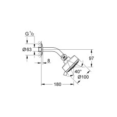 Верхний душ Grohe New Tempesta Cosmopolitan 100 III 26090001 (26090000) с душевым кронштейном