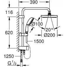 Душевая стойка Grohe New Tempesta Rustic 200 27399002 (27399001) с переключателем